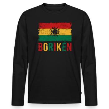 Taino-Indianer Puerto Rico Boricua Puerto-Ricaner - Männer Premium Bio Langarmshirt - Schwarz - Vorne - Nico (187cm)