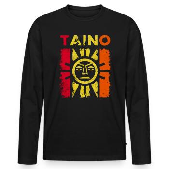 Taino-Indianer Puerto Rico Boricua Puerto-Ricaner - Männer Premium Bio Langarmshirt - Schwarz - Vorne - Nico (187cm)