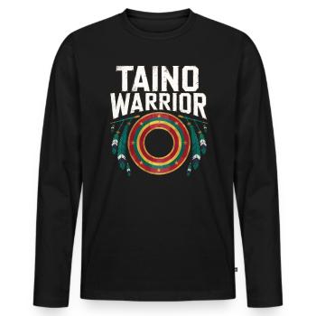 Taino Indian Puerto Rico Boricua Puerto Rican - Men's Premium Organic Long Sleeve Shirt - black - Front - Nico (187cm)