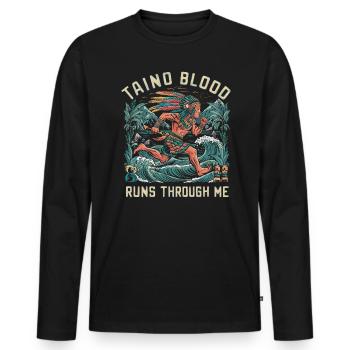 Taino-Indianer Puerto Rico Boricua Puerto-Ricaner - Männer Premium Bio Langarmshirt - Schwarz - Vorne - Nico (187cm)