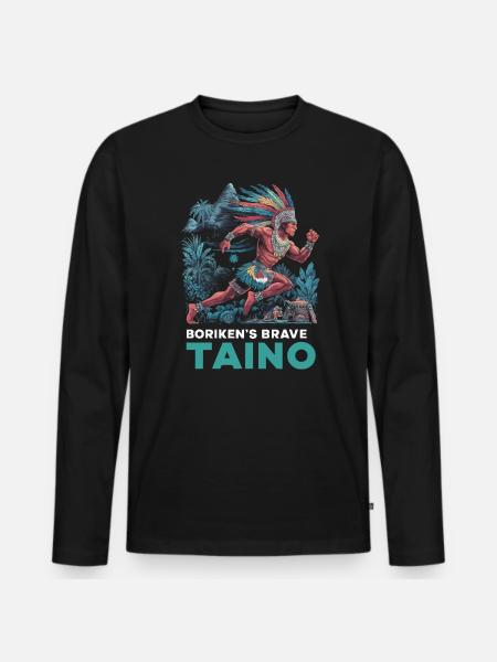 Taino Indiano Porto Rico Boricua Portoricano - Maglia a manica lunga ecologica premium da uomo - nero