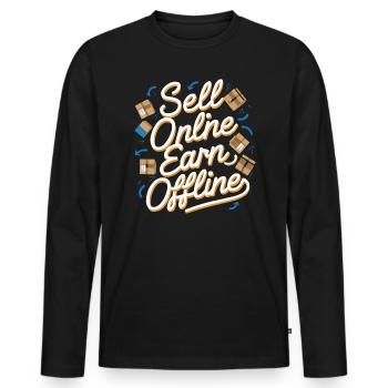 Dropshipping-Geschäft E-Commerce-Unternehmer - Männer Premium Bio Langarmshirt - Schwarz - Vorne - Nico (187cm)