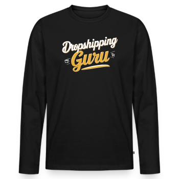 Dropshipping-Geschäft E-Commerce-Unternehmer - Männer Premium Bio Langarmshirt - Schwarz - Vorne - Nico (187cm)