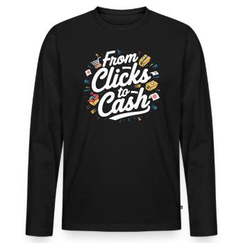 Dropshipping-Geschäft E-Commerce-Unternehmer - Männer Premium Bio Langarmshirt - Schwarz - Vorne - Nico (187cm)