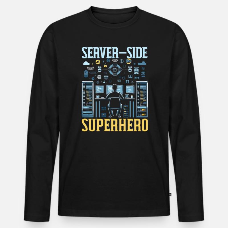 Backend-Entwickler Programmierung Softwareprogrammierer - Männer Premium Bio Langarmshirt - Schwarz