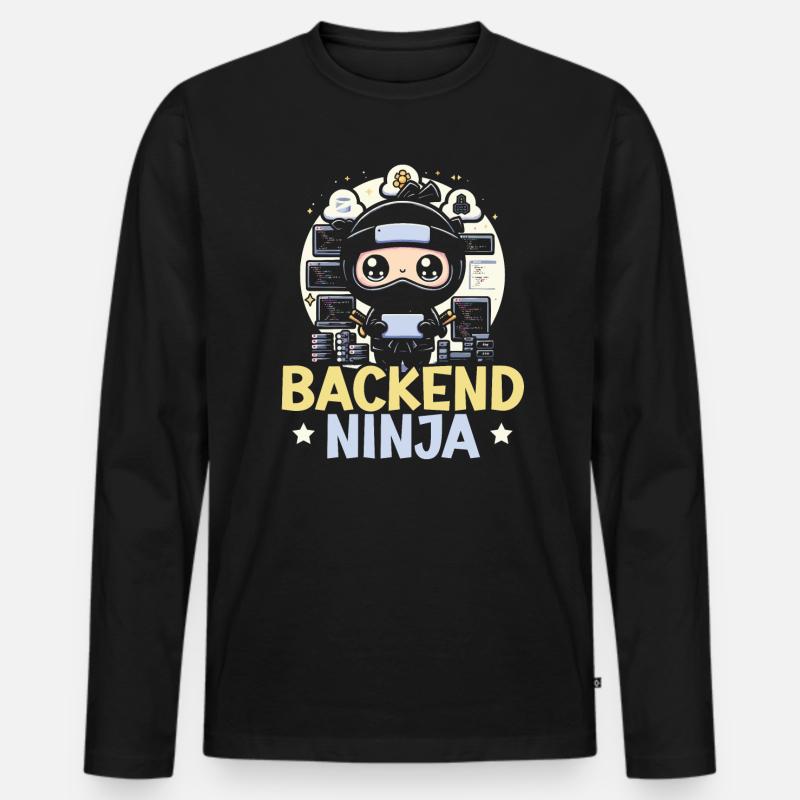 Backend-Entwickler Programmierung Softwareprogrammierer - Männer Premium Bio Langarmshirt - Schwarz