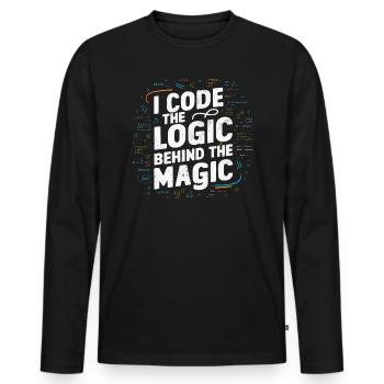 Backend-Entwickler Programmierung Softwareprogrammierer - Männer Premium Bio Langarmshirt - Schwarz - Vorne - Nico (187cm)