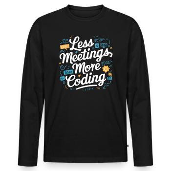 Backend-Entwickler Programmierung Softwareprogrammierer - Männer Premium Bio Langarmshirt - Schwarz - Vorne - Nico (187cm)