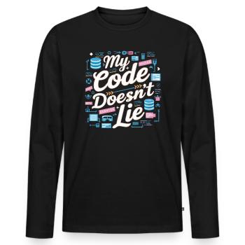 Backend-Entwickler Programmierung Softwareprogrammierer - Männer Premium Bio Langarmshirt - Schwarz - Vorne - Nico (187cm)