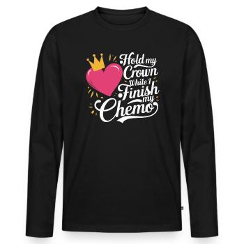 Mois de la sensibilisation au cancer du sein Pink Ribbon Chemo - T-shirt manches longues Premium bio Homme - noir - Devant - Nico (187cm)