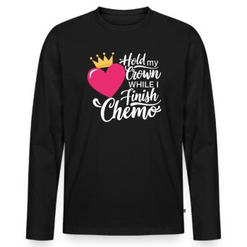 Mois de la sensibilisation au cancer du sein Pink Ribbon Chemo - T-shirt manches longues Premium bio Homme - noir - Devant - Nico (187cm)