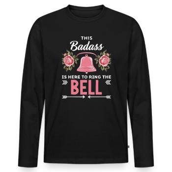 Mois de la sensibilisation au cancer du sein Pink Ribbon Chemo - T-shirt manches longues Premium bio Homme - noir - Devant - Nico (187cm)