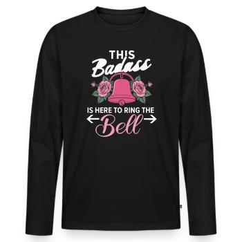 Mois de la sensibilisation au cancer du sein Pink Ribbon Chemo - T-shirt manches longues Premium bio Homme - noir - Devant - Nico (187cm)