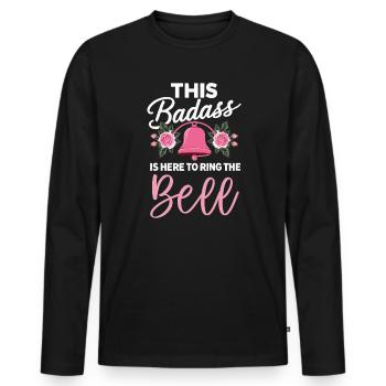 Mois de la sensibilisation au cancer du sein Pink Ribbon Chemo - T-shirt manches longues Premium bio Homme - noir - Devant - Nico (187cm)
