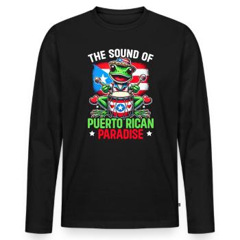 Coqui Grenouille Porto Rico Pride Boricua Portoricain - T-shirt manches longues Premium bio Homme - noir - Devant - Nico (187cm)