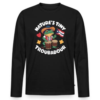 Coqui Frog Puerto Rico Pride Boricua Puerto Rican - Men's Premium Organic Long Sleeve Shirt - black - Front - Nico (187cm)