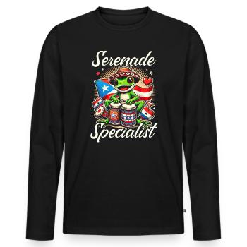 Coqui Grenouille Porto Rico Pride Boricua Portoricain - T-shirt manches longues Premium bio Homme - noir - Devant - Nico (187cm)