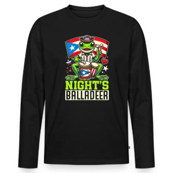 Coqui Frog Puerto Rico Pride Boricua Puerto Rican - Men's Premium Organic Long Sleeve Shirt - black - Front - Nico (187cm)