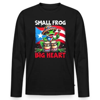 Coqui Frog Puerto Rico Pride Boricua Puerto Rican - Men's Premium Organic Long Sleeve Shirt - black - Front - Nico (187cm)