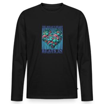 Heart-shaped corals - Men's Premium Organic Long Sleeve Shirt - black - Front - Nico (187cm)
