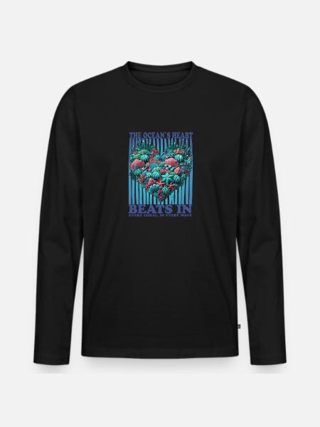 Herzförmige Korallen - Männer Premium Bio Langarmshirt - Schwarz