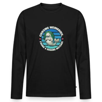Dugong Manatee Comic en tant que Multiple Virgin - T-shirt manches longues Premium bio Homme - noir - Devant - Nico (187cm)