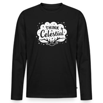 Kosmische Energie Lebensenergie Universelle Kraft - Männer Premium Bio Langarmshirt - Schwarz - Vorne - Nico (187cm)