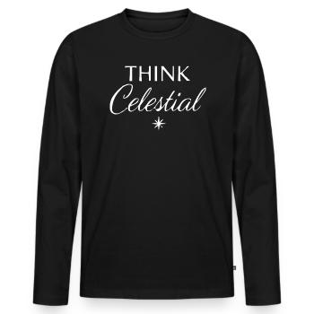 Kosmische Energie Lebensenergie Universelle Kraft - Männer Premium Bio Langarmshirt - Schwarz - Vorne - Nico (187cm)