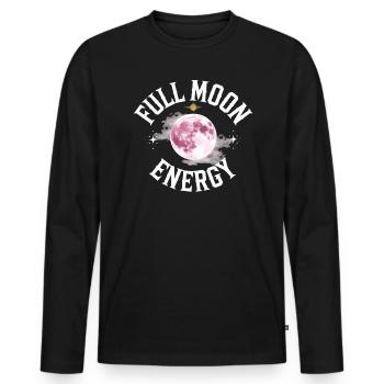 Kosmische Energie Lebensenergie Universelle Kraft - Männer Premium Bio Langarmshirt - Schwarz - Vorne - Nico (187cm)