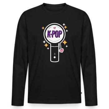 K-Pop Musique pop coréenne Corée du Sud Kpop Lightstick - T-shirt manches longues Premium bio Homme - noir - Devant - Nico (187cm)