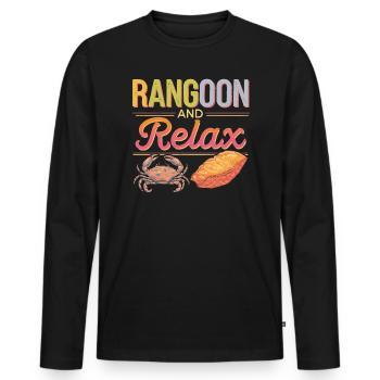 Krabben Rangun Liebhaber Amerikanisch Chinesisch Meeresfrüchte - Männer Premium Bio Langarmshirt - Schwarz - Vorne - Nico (187cm)