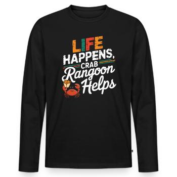 Krabben Rangun Liebhaber Amerikanisch Chinesisch Meeresfrüchte - Männer Premium Bio Langarmshirt - Schwarz - Vorne - Nico (187cm)