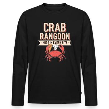 Crabe Rangoon Lover Américain Chinois Fruits de mer - T-shirt manches longues Premium bio Homme - noir - Devant - Nico (187cm)