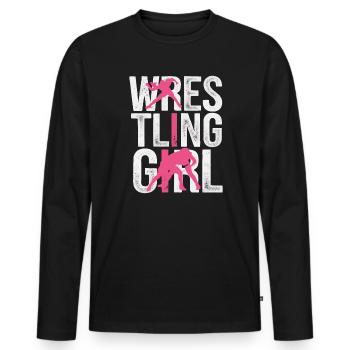 Girls Wrestling Wrestle Grappling Wrestler Girl - Men's Premium Organic Long Sleeve Shirt - black - Front - Nico (187cm)