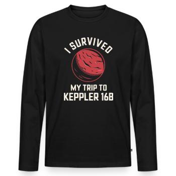 Exoplanète Univers Espace Astronome Astronomie - T-shirt manches longues Premium bio Homme - noir - Devant - Nico (187cm)
