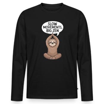 Lazy Sloth Yoga Zen Meditation Yoga Instructor - Men's Premium Organic Long Sleeve Shirt - black - Front - Nico (187cm)