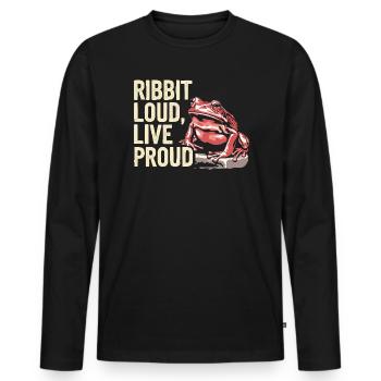Tomato Frog Lover Animal Amphibian Froggy Toad - Men's Premium Organic Long Sleeve Shirt - black - Front - Nico (187cm)