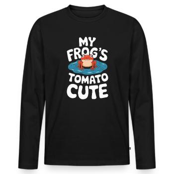 Tomato Frog Lover Animal Amphibian Froggy Toad - Men's Premium Organic Long Sleeve Shirt - black - Front - Nico (187cm)