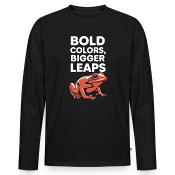 Tomato Frog Lover Animal Amphibian Froggy Toad - Men's Premium Organic Long Sleeve Shirt - black - Front - Nico (187cm)