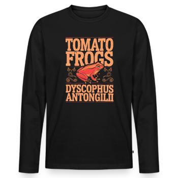Tomato Frog Lover Animal Amphibian Froggy Toad - Men's Premium Organic Long Sleeve Shirt - black - Front - Nico (187cm)