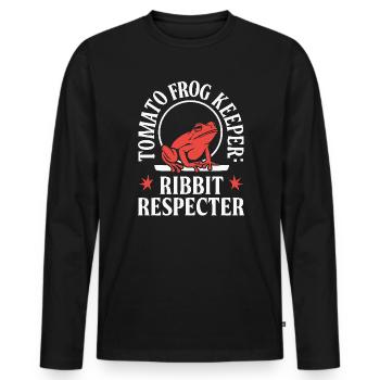 Tomato Frog Lover Animal Amphibian Froggy Toad - Men's Premium Organic Long Sleeve Shirt - black - Front - Nico (187cm)
