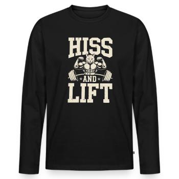 Bodybuilding Cat Fitness Workout Gym Instructor - Men's Premium Organic Long Sleeve Shirt - black - Front - Nico (187cm)