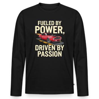 Muscle Car Carguy Vintage Car Collector Automobile - Men's Premium Organic Long Sleeve Shirt - black - Front - Nico (187cm)