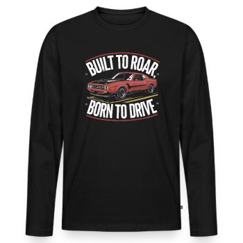 Muscle Car Carguy Oldtimer Sammler Automobile - Männer Premium Bio Langarmshirt - Schwarz - Vorne - Nico (187cm)