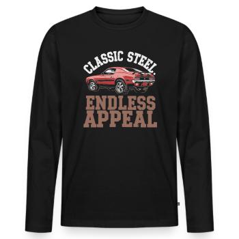 Muscle Car Carguy Vintage Car Collector Automobile - Men's Premium Organic Long Sleeve Shirt - black - Front - Nico (187cm)