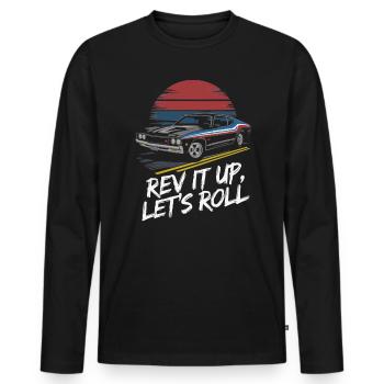 Muscle Car Carguy Vintage Car Collector Automobile - Men's Premium Organic Long Sleeve Shirt - black - Front - Nico (187cm)