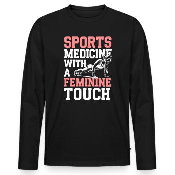 Entraîneur sportif certifié Fille Athlète Entraînement - T-shirt manches longues Premium bio Homme - noir - Devant - Nico (187cm)