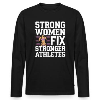 Zertifizierte Athletiktrainerin Girl Athlete Workout - Männer Premium Bio Langarmshirt - Schwarz - Vorne - Nico (187cm)