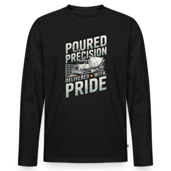 Concrete Mixer Truck Driver Truck Driving - Men's Premium Organic Long Sleeve Shirt - black - Front - Nico (187cm)