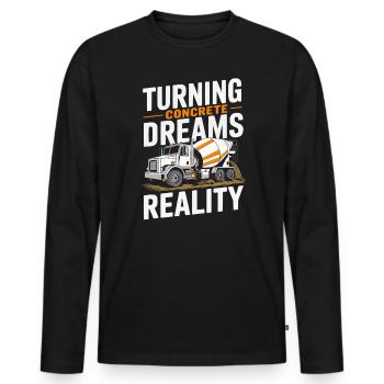 Concrete Mixer Truck Driver Truck Driving - Men's Premium Organic Long Sleeve Shirt - black - Front - Nico (187cm)